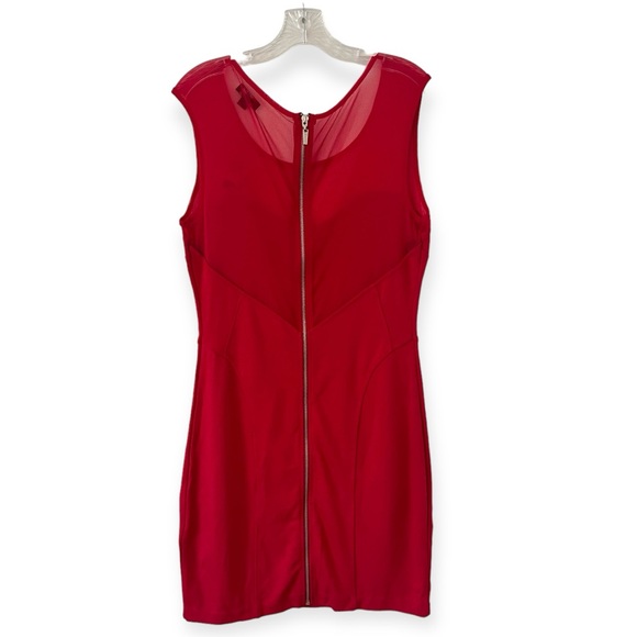 Guess SL Hedy Fitted Paneled Sleeveless Dress Red Mesh Accent (U1-2) - Picture 6 of 14